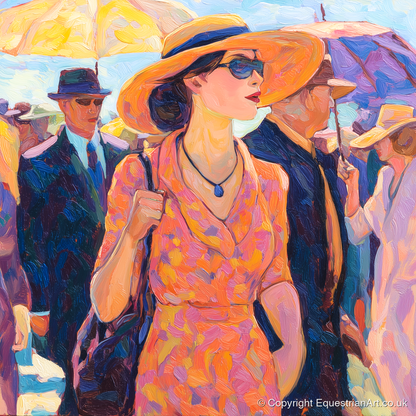 Race Day Glamour - racing horse art print and canvas by Celia Harding A.I