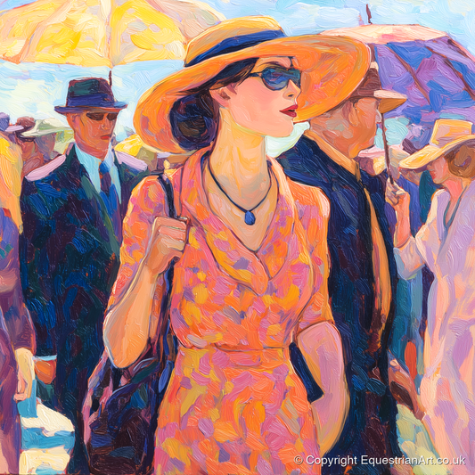 Race Day Glamour - racing horse art print and canvas by Celia Harding A.I
