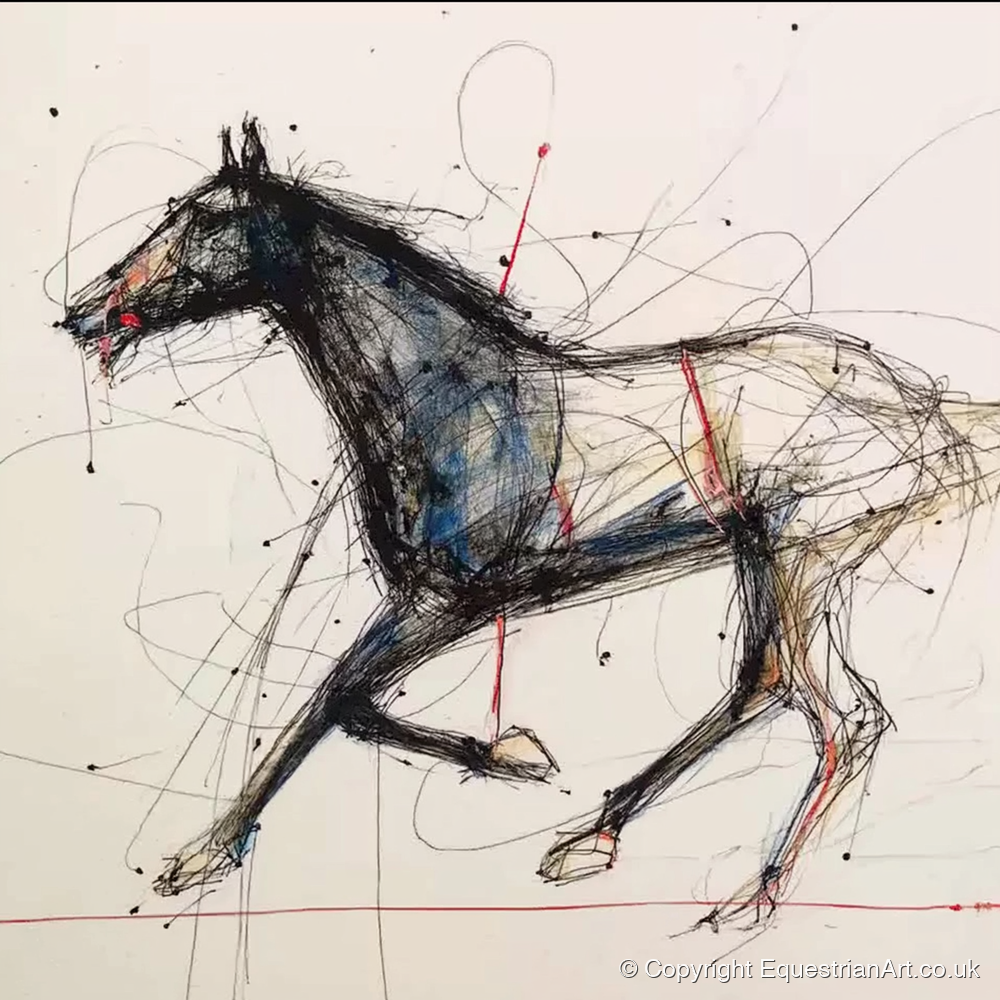 Racing Pulse - racing horse art print and canvas by Giles Bancroft A.I