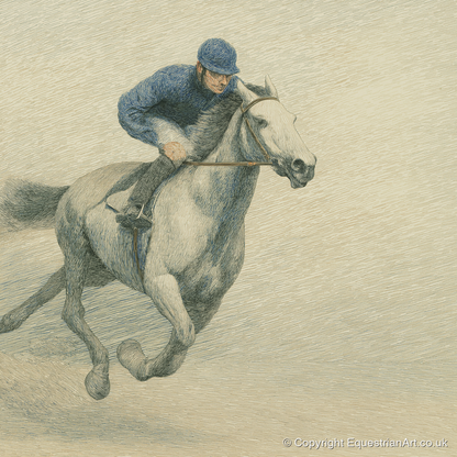 Racing the Grey - racing horse art print and canvas by Arthur Sterling A.I