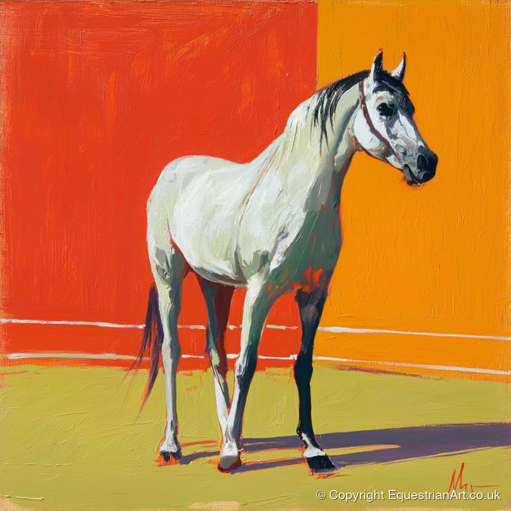 Radiance In Grey - horse breed art print and canvas by Victor Beaumont A.I
