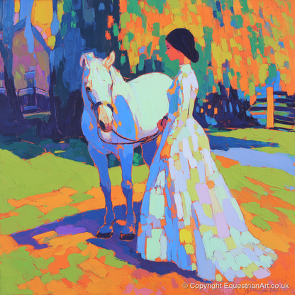 Radiant Bond - horse & rider art print and canvas by Jonathan Crawford A.I