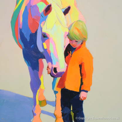 Radiant Bond - horse & rider art print and canvas by Desmond Locke A.I