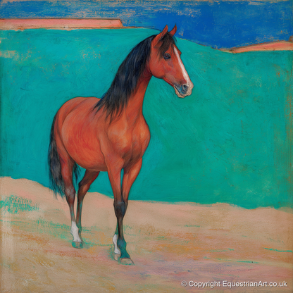 Radiant Chestnut Profile - horse breed art print and canvas by Lawrence Gable A.I