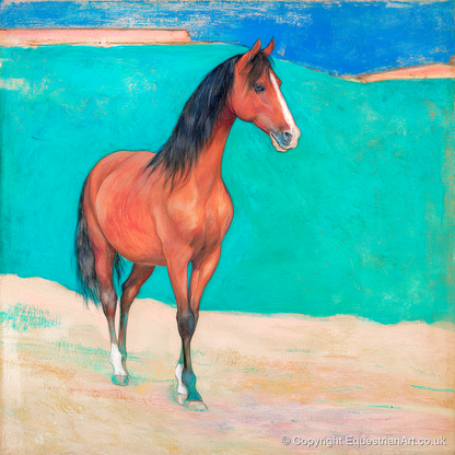 Radiant Chestnut Profile - horse breed art print and canvas by Lawrence Gable A.I