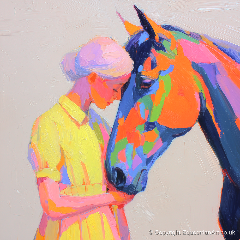 Radiant Connection - horse & rider art print and canvas by Desmond Locke A.I