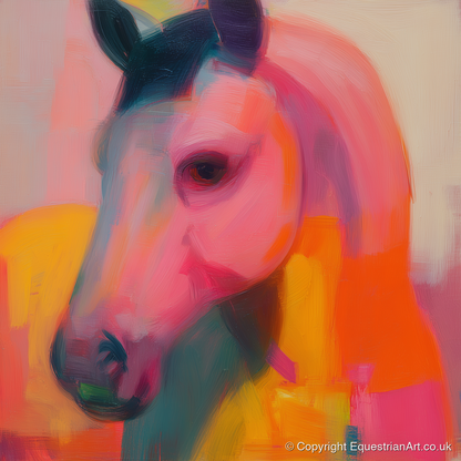 Radiant Equine Spirit - horse portrait art print and canvas by Rosalind Pierce A.I