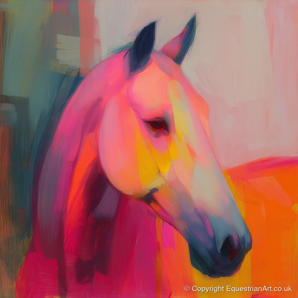 Radiant Equine Spirit - horse portrait art print and canvas by Rosalind Pierce A.I