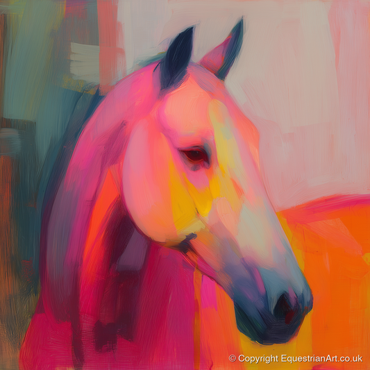 Radiant Equine Spirit - horse portrait art print and canvas by Rosalind Pierce A.I