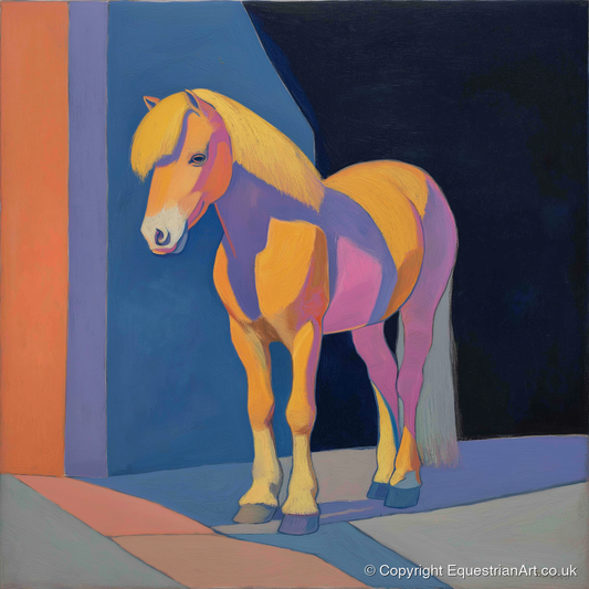 Radiant Golden Pony - horse breed art print and canvas by Helena Ashby A.I