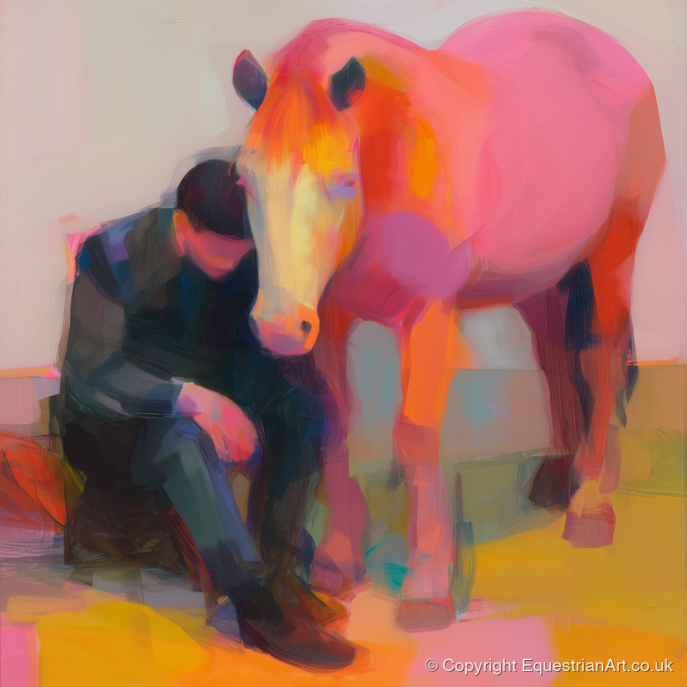 Radiant Solace - horse & rider art print and canvas by Rosalind Pierce A.I