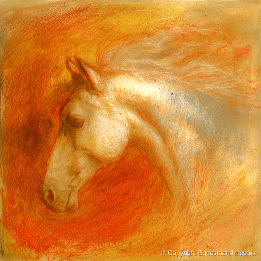 Radiant Terracotta Spirit - horse portrait art print and canvas by Douglas Fairley A.I