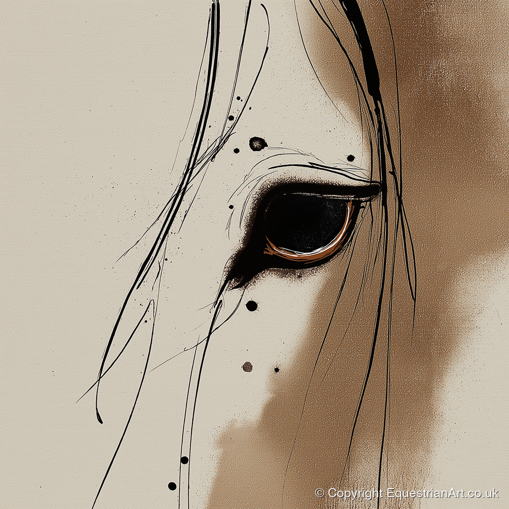 Raw Equine Gaze - horse portrait art print and canvas by Julian Vance A.I