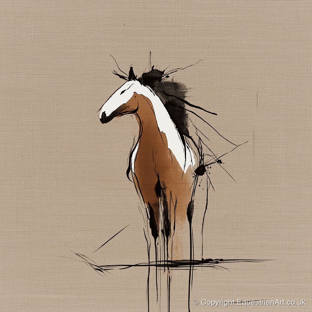 Raw Equine Spirit - horse portrait art print and canvas by Julian Vance A.I