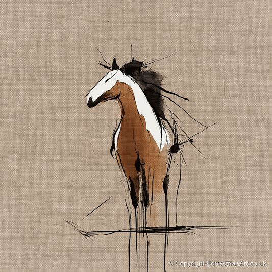 Raw Equine Spirit - horse portrait art print and canvas by Julian Vance A.I