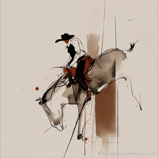 Raw Western Energy - western horse art print and canvas by Julian Vance A.I