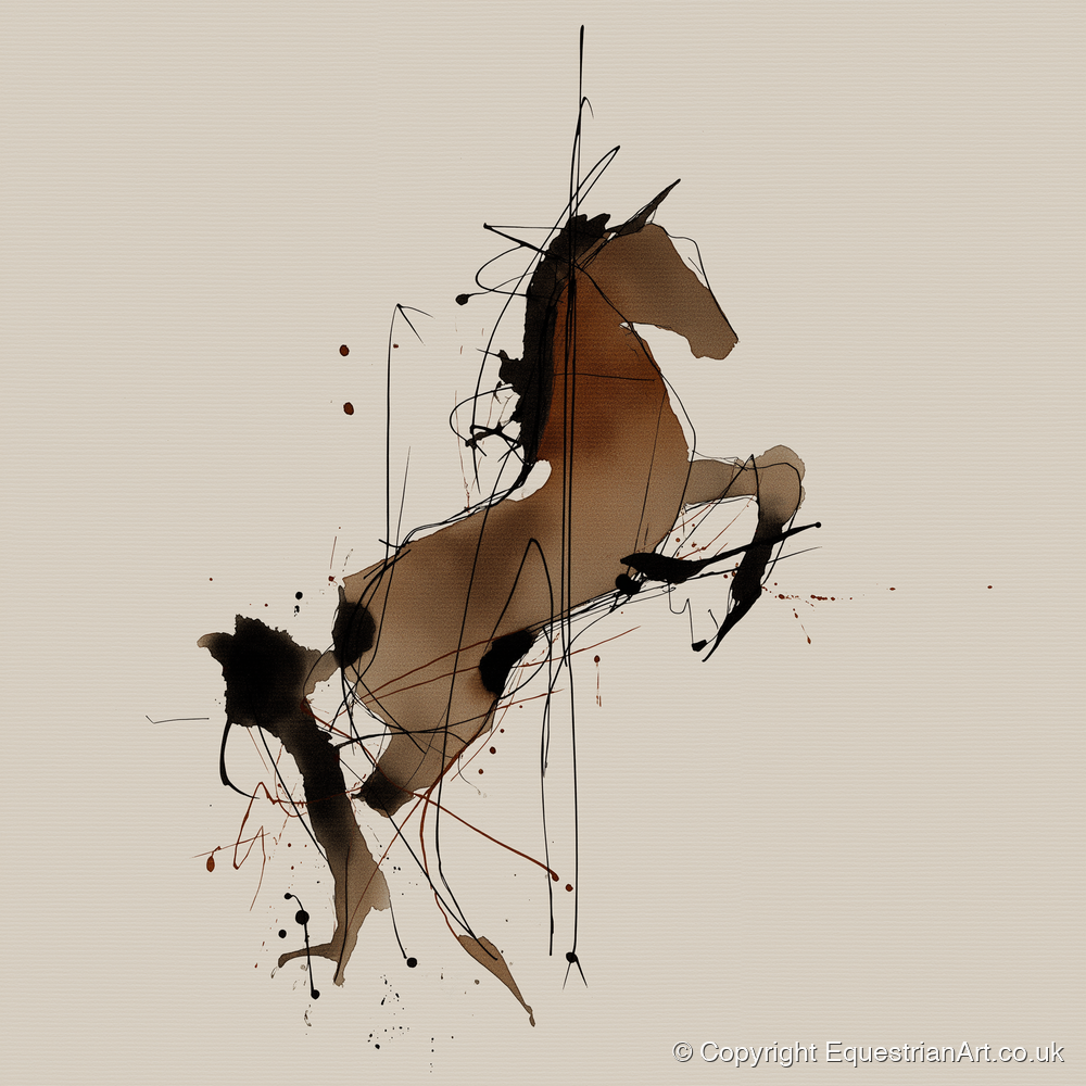 Rearing Spirit - horse portrait art print and canvas by Julian Vance A.I