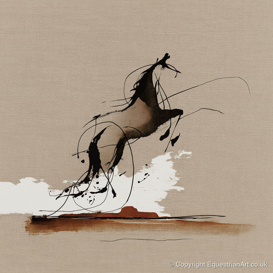 Rearing Wild Spirit - wild horses art print and canvas by Julian Vance A.I