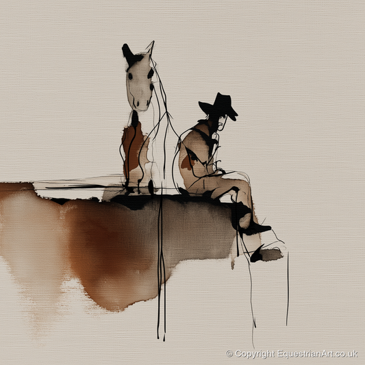 Resting on the Ridge - western horse art print and canvas by Julian Vance A.I