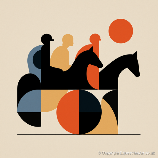 Retro Turf Pursuit - racing horse art print and canvas by Oliver Tate A.I