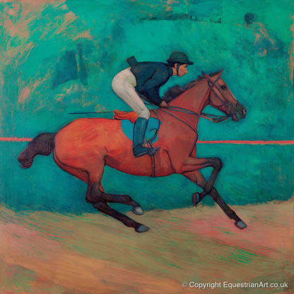 Rhythm in Emerald - racing horse art print and canvas by Lawrence Gable A.I