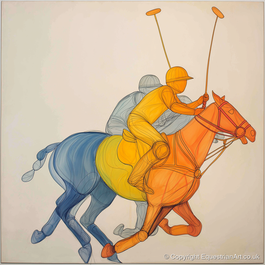 Rhythm of the Chukka - polo horse art print and canvas by Cordelia Stanhope A.I
