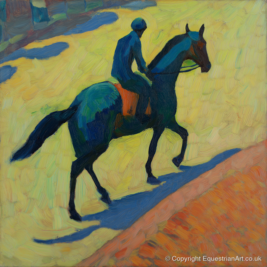 Rhythm on the Gallops - racing horse art print and canvas by Rowan Sinclair A.I