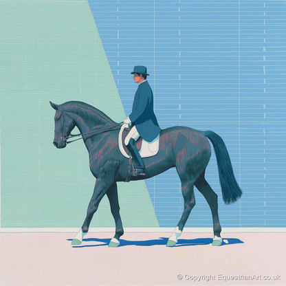 Rhythmic Precision - dressage horse art print and canvas by Simon Whitlock A.I