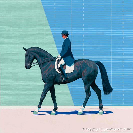 Rhythmic Precision - dressage horse art print and canvas by Simon Whitlock A.I