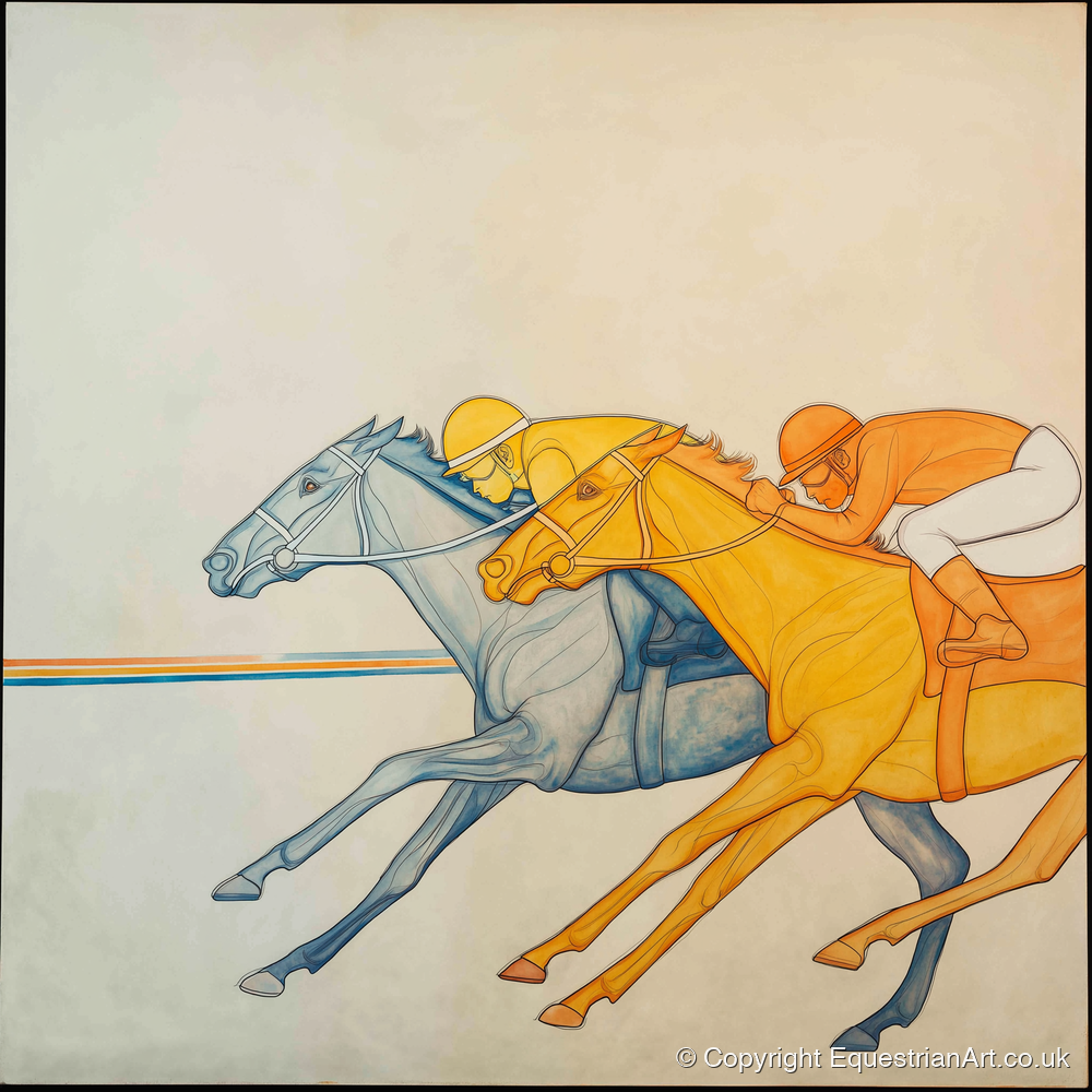 Rhythmic Pursuit - racing horse art print and canvas by Cordelia Stanhope A.I