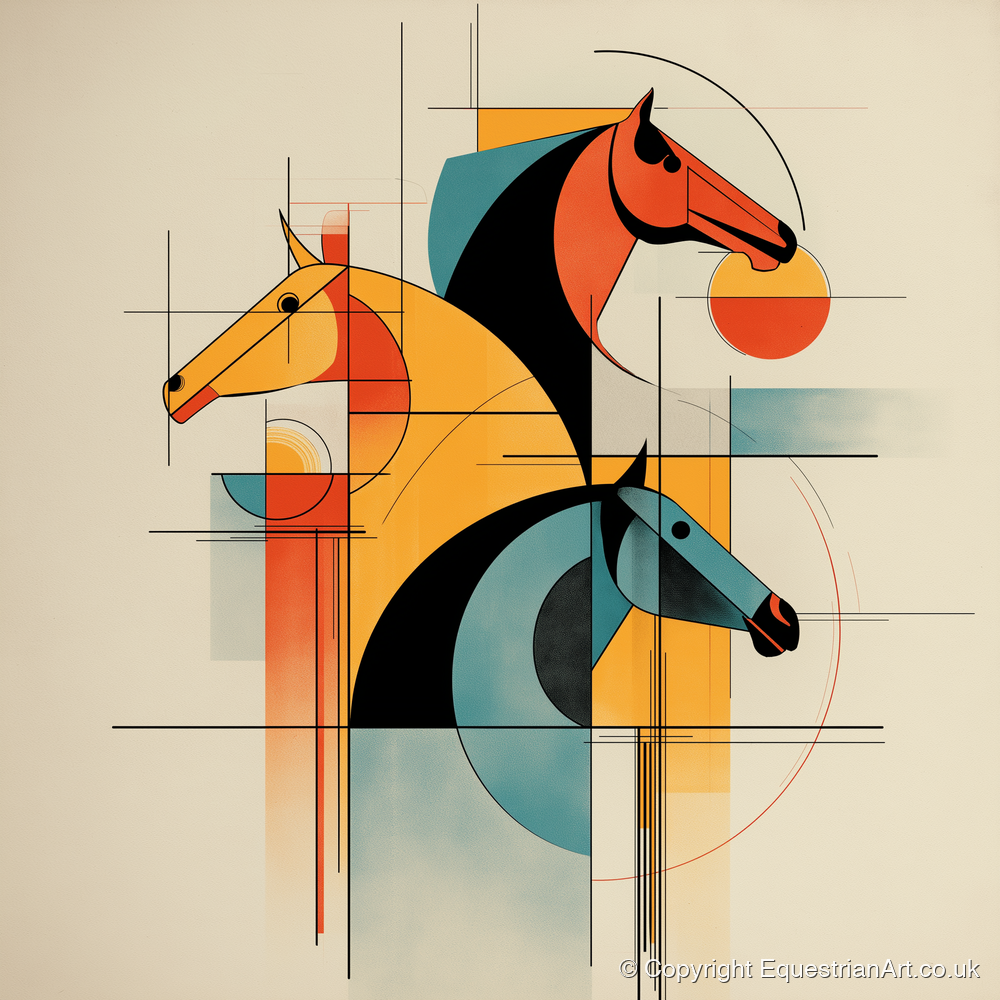 Rhythmic Racing Profiles - racing horse art print and canvas by Dominic Vaughn A.I