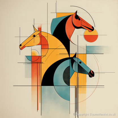 Rhythmic Racing Profiles - racing horse art print and canvas by Dominic Vaughn A.I