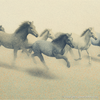Rhythms of the Herd - wild horses art print and canvas by Arthur Sterling A.I