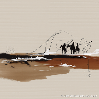 Riders of the Plains - western horse art print and canvas by Julian Vance A.I