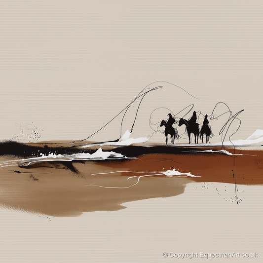 Riders of the Plains - western horse art print and canvas by Julian Vance A.I