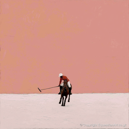 Rose Horizon Polo - polo horse art print and canvas by Catherine Mercer A.I