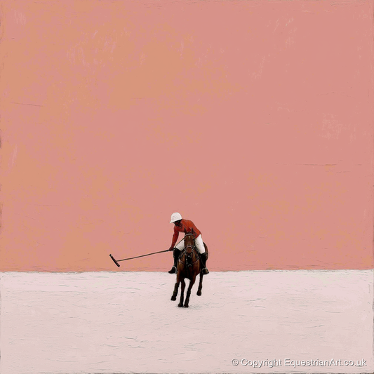 Rose Horizon Polo - polo horse art print and canvas by Catherine Mercer A.I