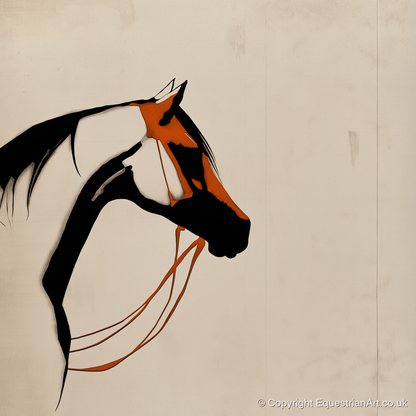 Rust and Ink Silhouette - horse breed art print and canvas by Barnaby West A.I