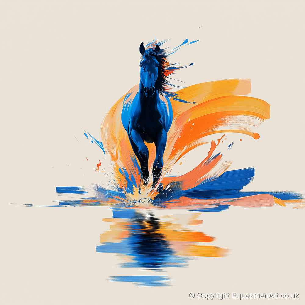 Sapphire Surge - wild horses art print and canvas by Winston Archer A.I