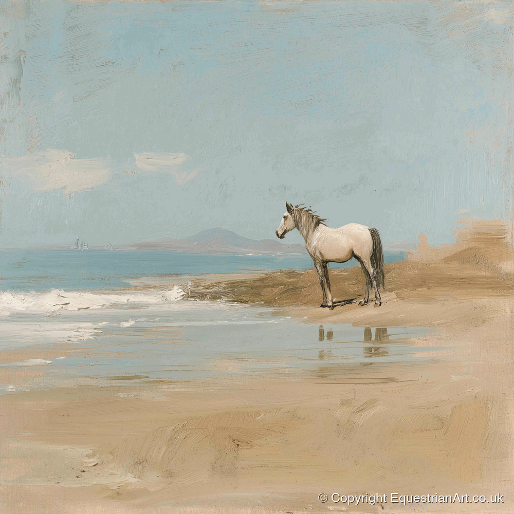 Sentinel of the Shore - horse landscape art print and canvas by Frederick Lowell A.I