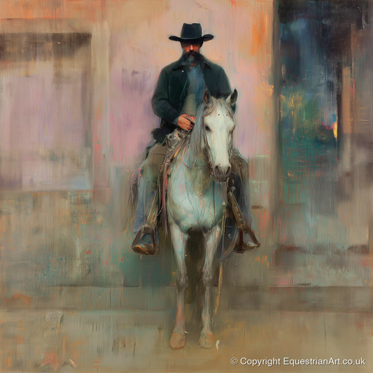 Sentinel of the West - western horse art print and canvas by Nathaniel Reed A.I
