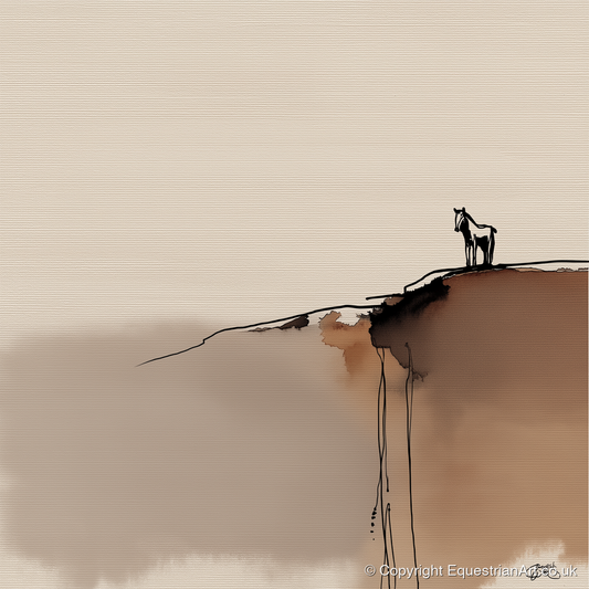 Sentinel on the Edge - horse landscape art print and canvas by Julian Vance A.I