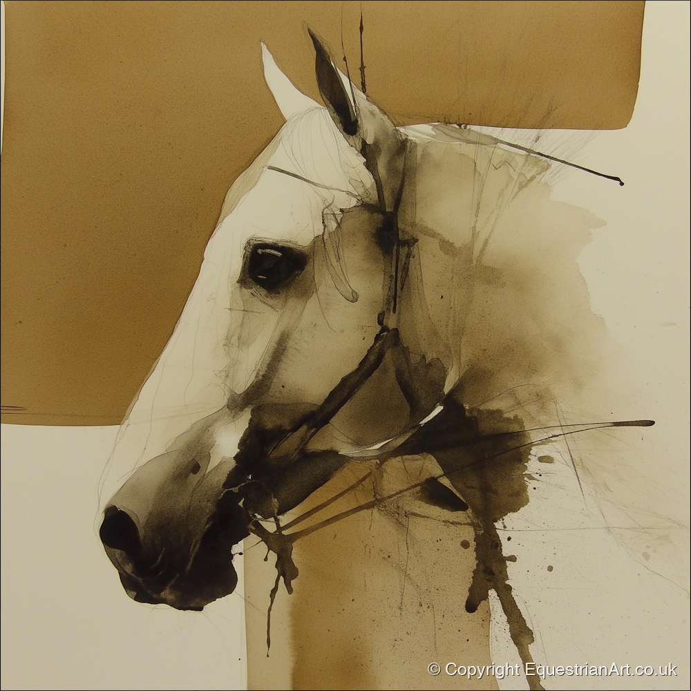 Sepia Equine Study - horse breed art print and canvas by Harrison Cole A.I