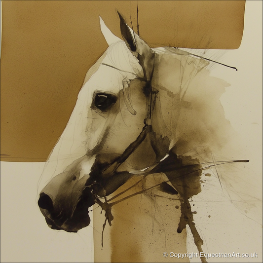Sepia Equine Study - horse breed art print and canvas by Harrison Cole A.I