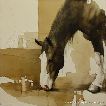Sepia Equine Study - horse breed art print and canvas by Harrison Cole A.I