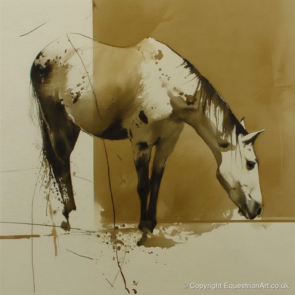 Sepia Ink Appaloosa - horse breed art print and canvas by Harrison Cole A.I