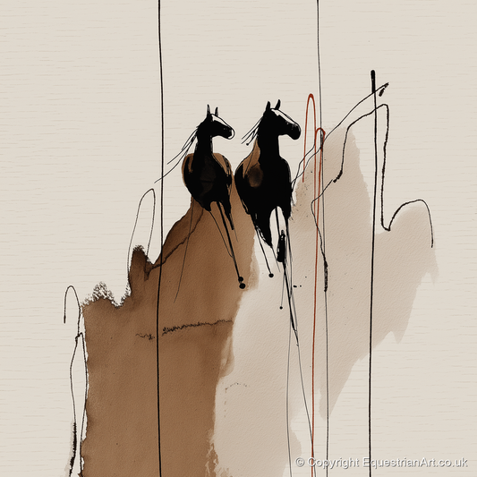 Sepia Shadows - horse portrait art print and canvas by Julian Vance A.I
