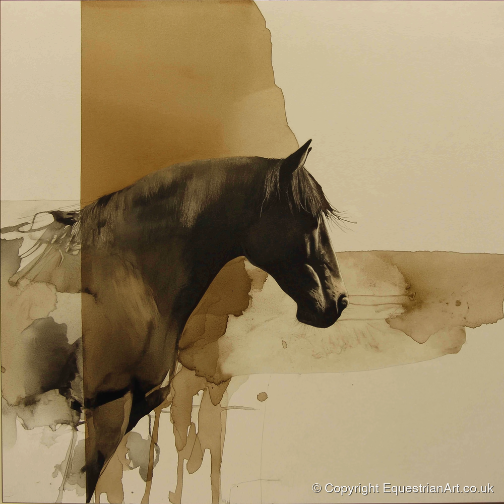 Sepia Silhouette - horse breed art print and canvas by Harrison Cole A.I
