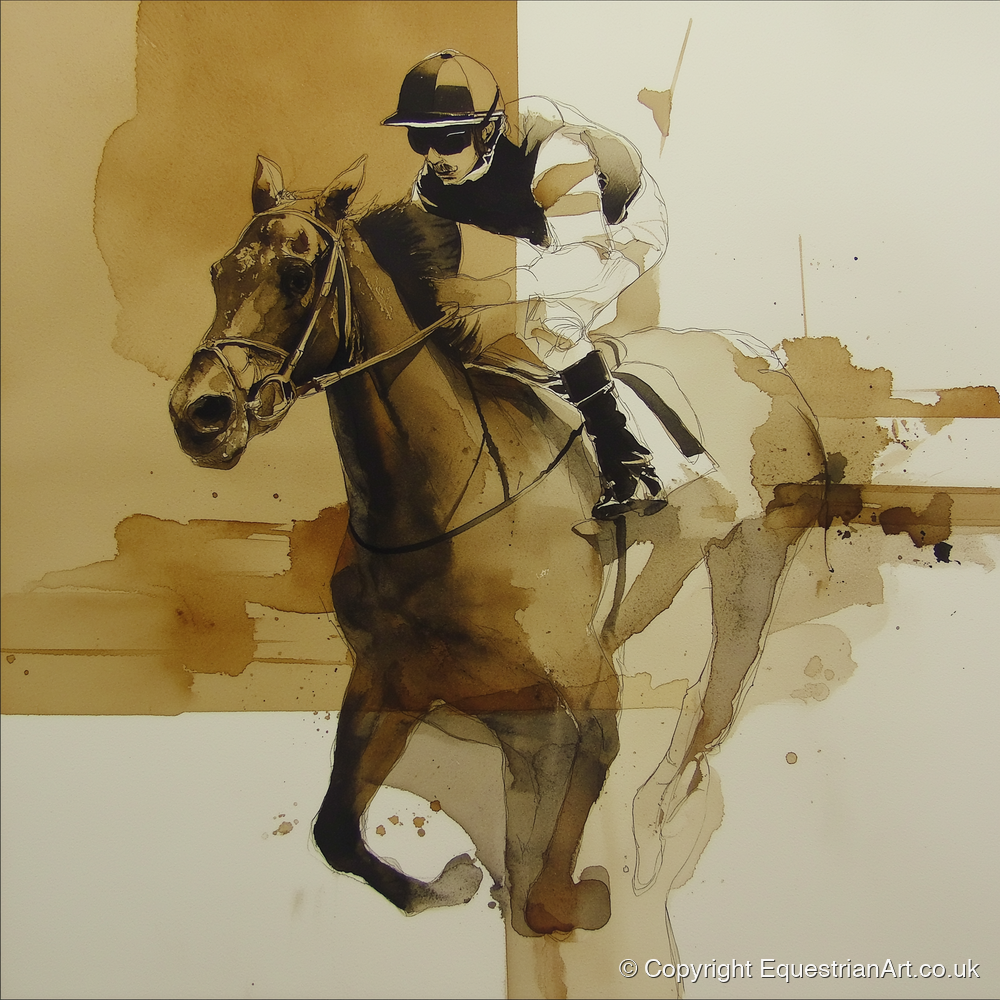 Sepia Sprint - racing horse art print and canvas by Harrison Cole A.I