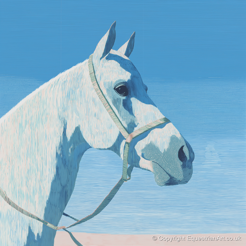 Serene Grey Profile - horse breed art print and canvas by Simon Whitlock A.I